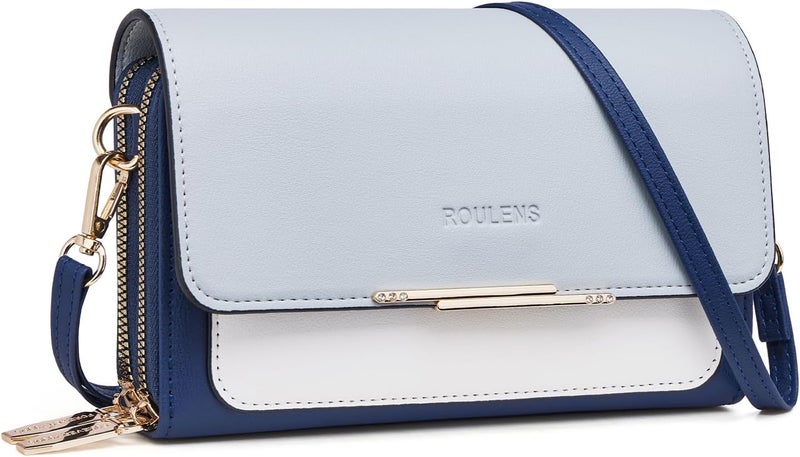 Roulens Small Crossbody Bag for Women,Cell Phone Purse Women's Shoulder Handbags Wallet Purse with Credit Card Slots - Image 1